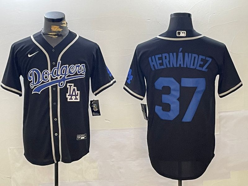 Men Los Angeles Dodgers #37 Hernandez Black Game 2024 Nike MLB Jersey style 11215->los angeles dodgers->MLB Jersey